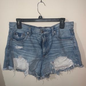American Eagle High Rise Distressed Denim Shorts